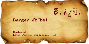 Barger Ábel névjegykártya